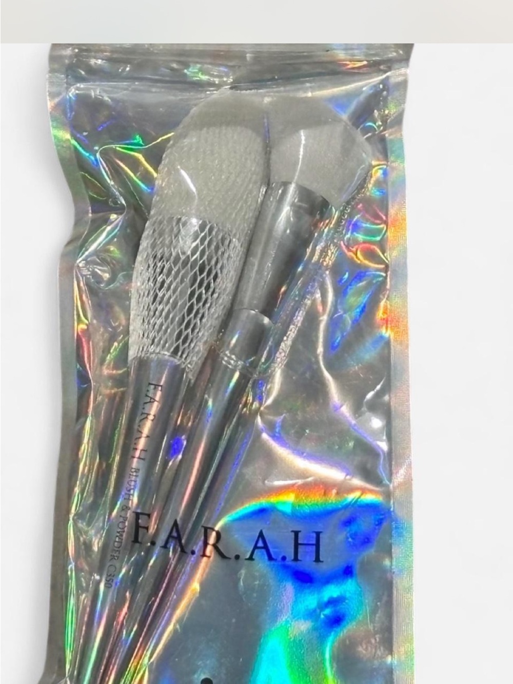 Farah Silver Makeup Brush Set - 2 Piece